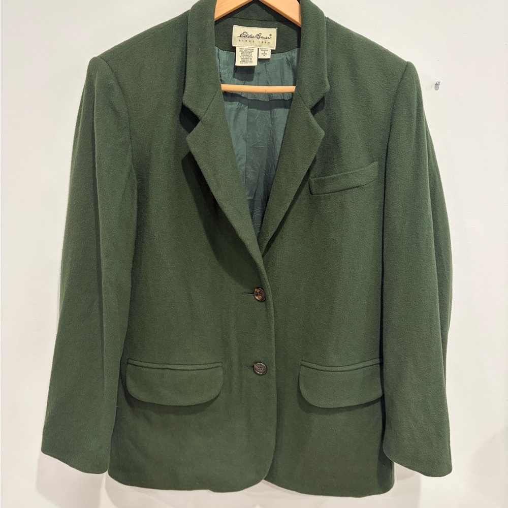Classic Eddie Bauer Green Wool Blazer